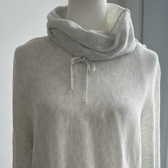Cynthia Rowley Light Heather Grey Cotton Blend Knit Funnel-Neck Sweater – US 1X - Picture 4 of 14
